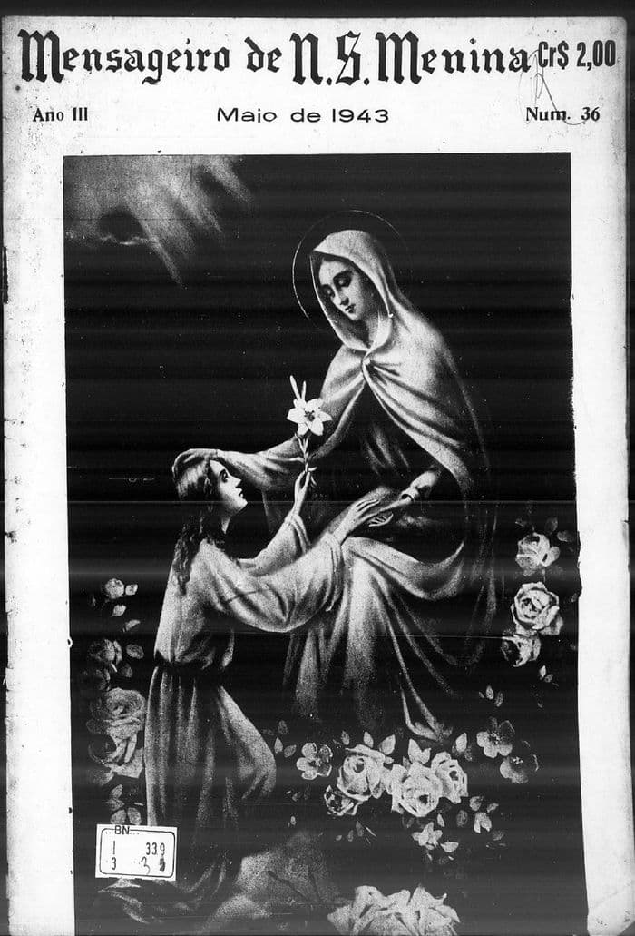 Capa da revista Mensageiro de Nossa Senhora Menina, Nº 36, Maio de 1943
